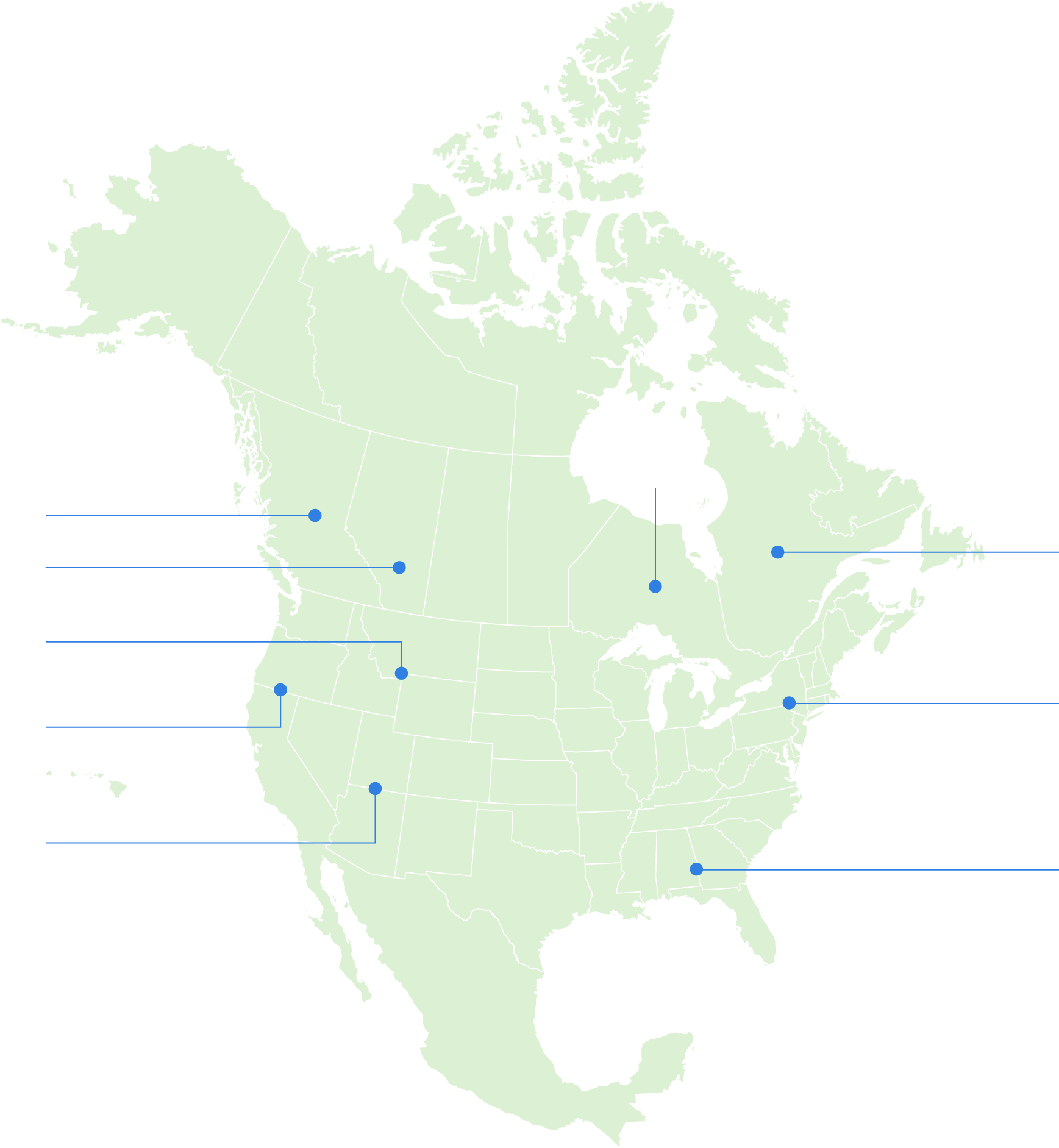 Carte de l’Amérique du Nord